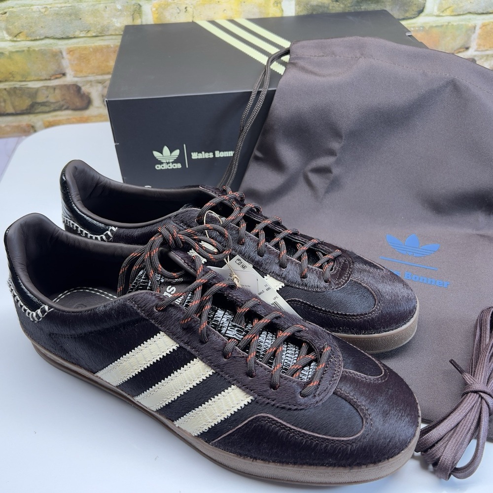 Adidas X Wales Bonner Gazelle Indoor Pony, Brown, Men's Size US 11.5